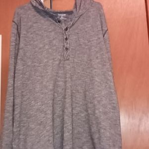 Mens Express long sleeve hooded shirt with buttons